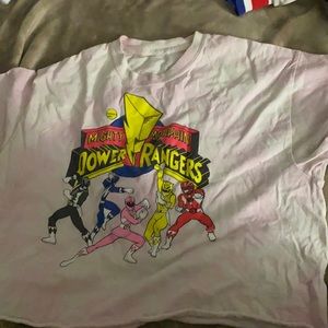 Pink Tie dye power ranger crop top